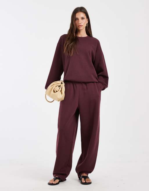 Vero Moda - Coordinato con felpa oversize extra larga e joggers a palloncino bordeaux