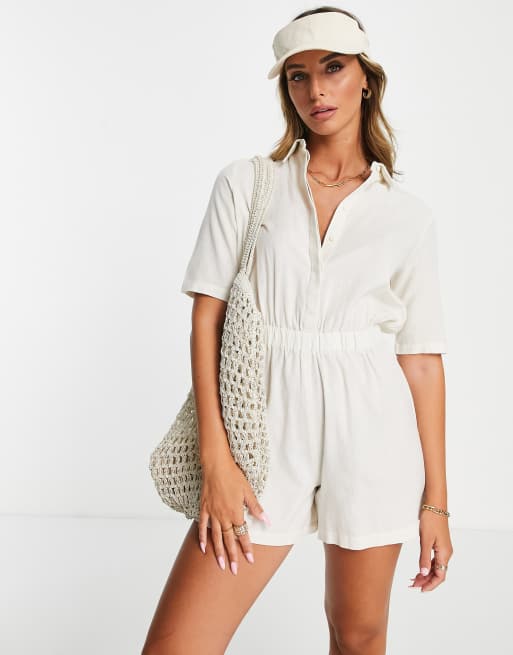 Vero Moda cotton romper in cream ASOS
