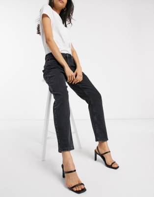 Vero Moda cotton leg jeans in black - BLACK | ASOS