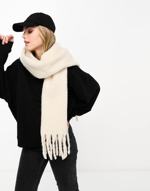 Vero Moda - Cremefarvet tørklæde i bouclé, 3 af 4
