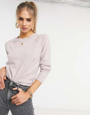 Vero Moda Crew Neck Sweater In Light Pink