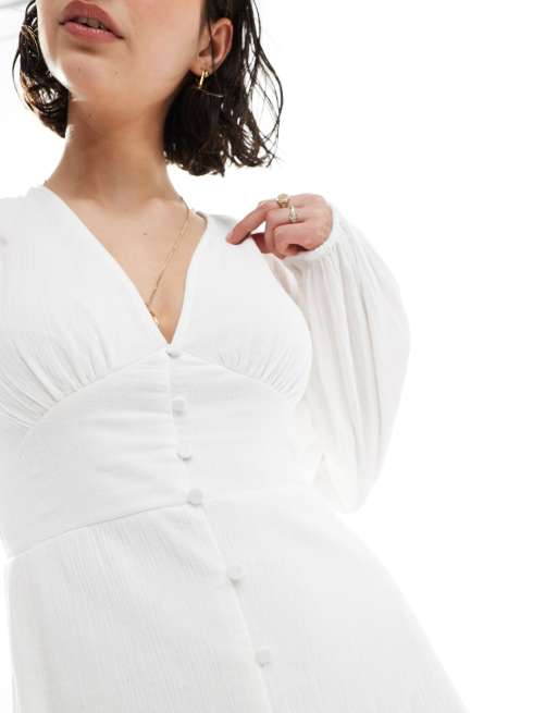 white crinkle cotton dress Yangnuo Women's Crew Neck Eyelet Trim Sleeveless Washed Crinkle Cotton  Linen Tiered Midi Dress Casual Daily Dress White M