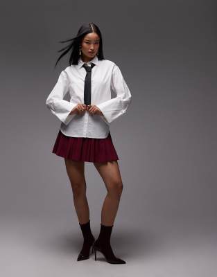 Vero Moda Crisp Oversized Fit Shirt With Extra Deep Cuffs In White