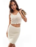 [Vero Moda] Vero Moda crochet cami top in cream (part of a set)-White 2XL Cream