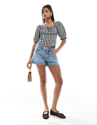 Vero Moda Crop Top With Square Neck In Black