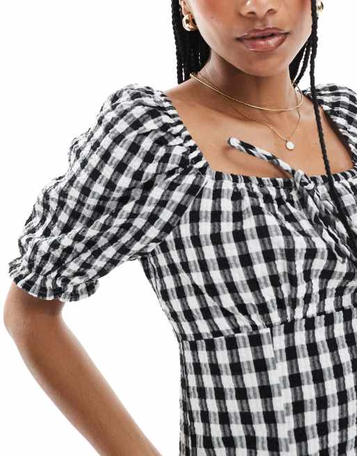 売れ筋商品|||フレンチコネクション カットソー トップス レディース Women's Gingham Crop Top Black Gingham Gingham Crop Top – Hemline Nashville