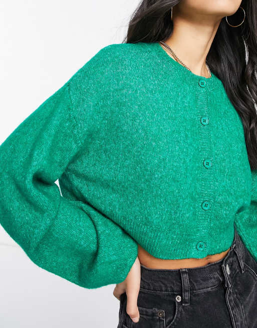 Cropped balloon hot sale sleeve jumper