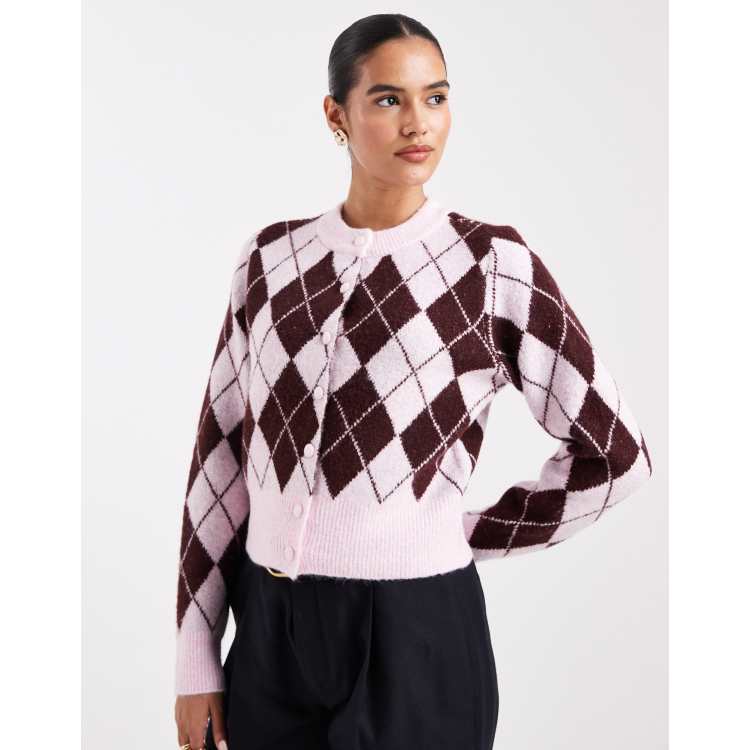 butcherproducts.ARGYLE CARDIGAN 【タグ付】 Abi Jacquard Cardigan-Camel, Navy Argyle | Boden USA