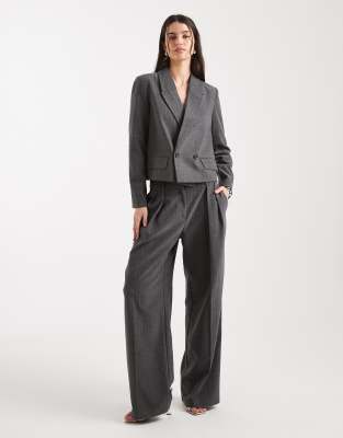 Vero Moda Cropped Oversized Tailored Blazer Co-ord In Gray