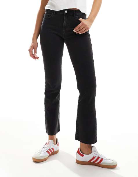 Vero Moda - Cropped skinny-jeans med svaj i vasket sort - view 1