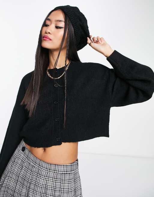 Vero Moda - Cropped vest met ballonmouwen in zwart