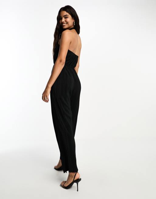 Plus Rust Plisse Cross Front Jumpsuit