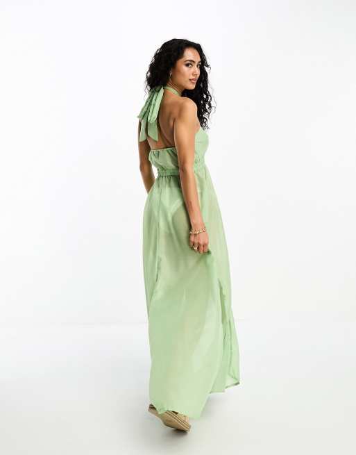 Vero moda 2025 green maxi dress