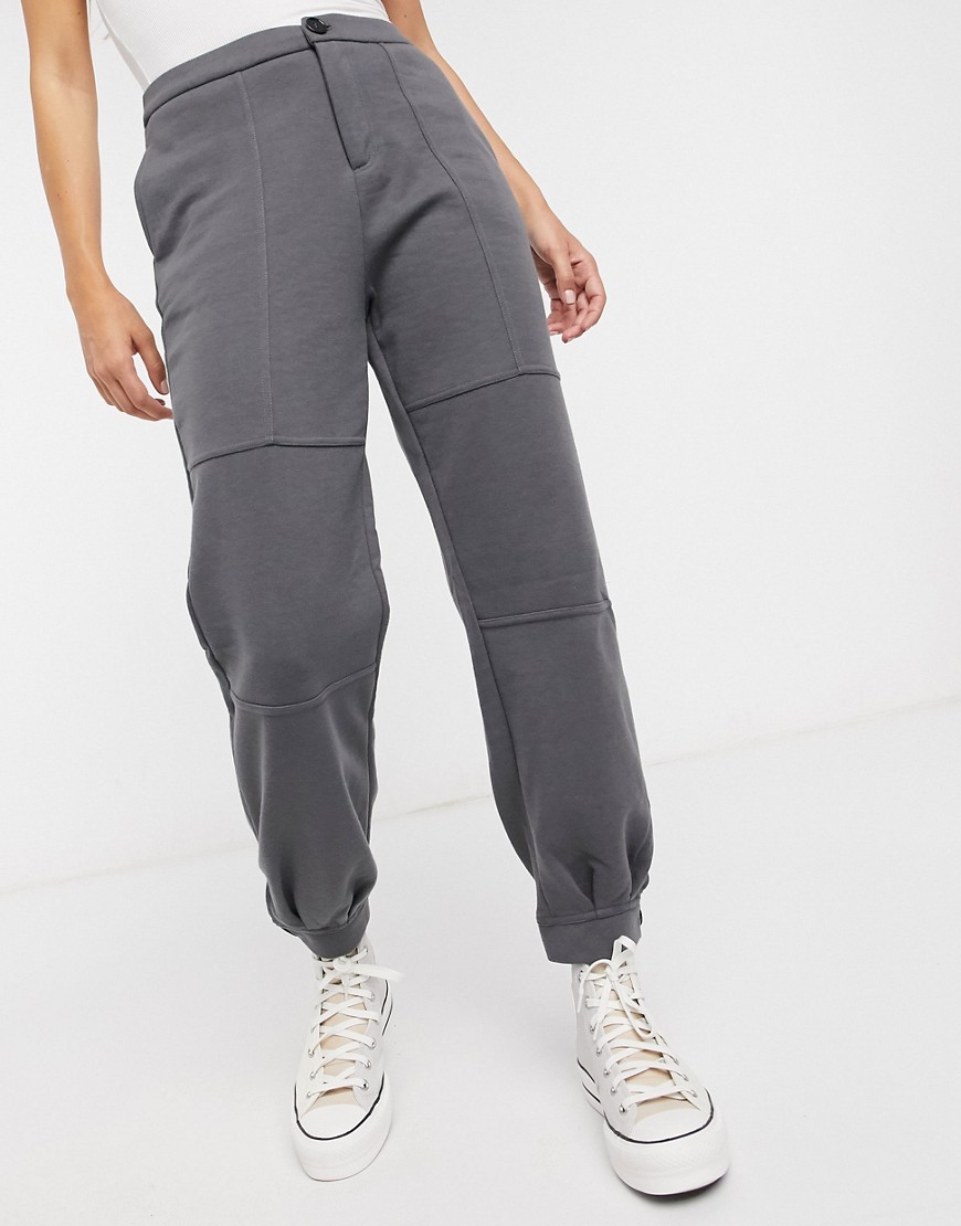 Vero Moda cuffed sweatpants in gray-Black