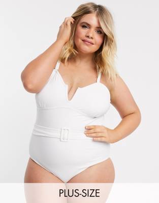 white plus size swimwear