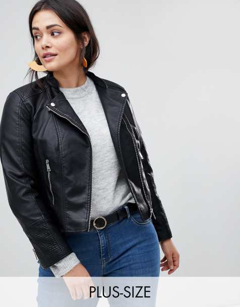 Damen Lederjacke Bikerjacke Kunstleder Jacken Asos