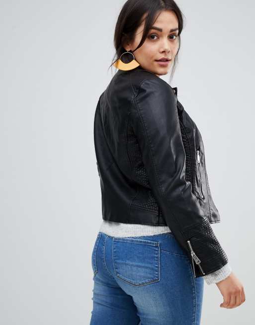 Vero Moda Curve - bikerjakke i imiteret læder, 2 af 4