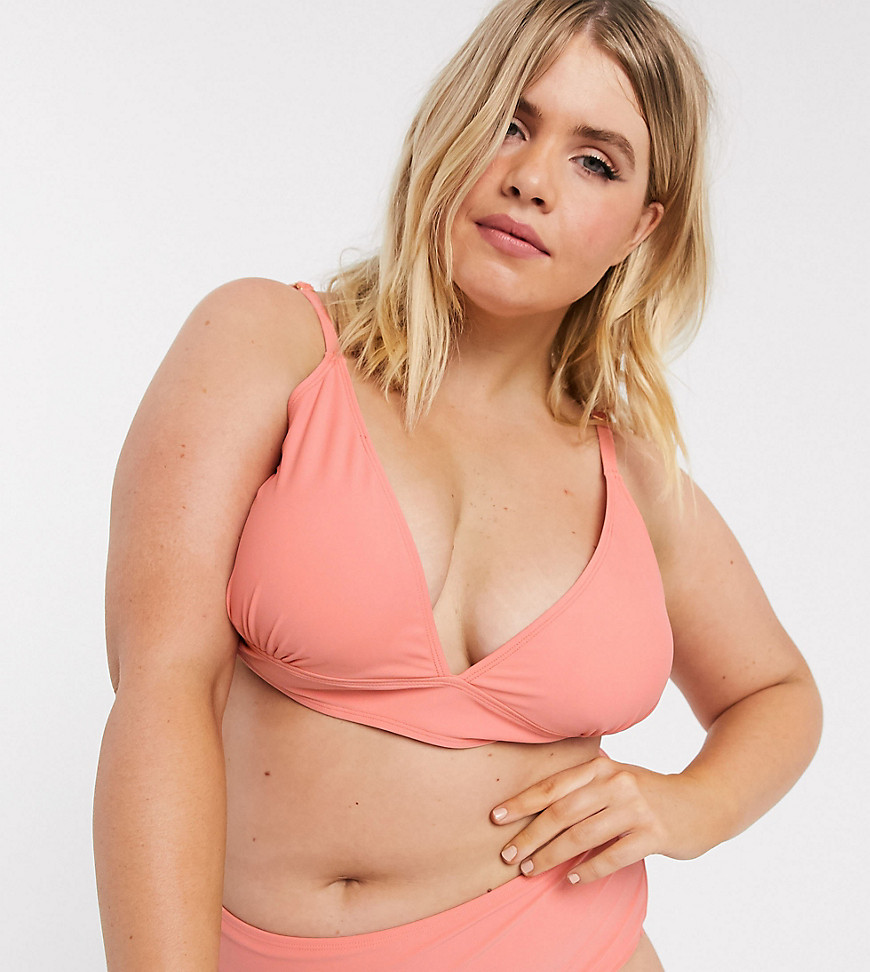 Vero Moda Curve - Bikinibroekje met hoge taille in roze-Bruin