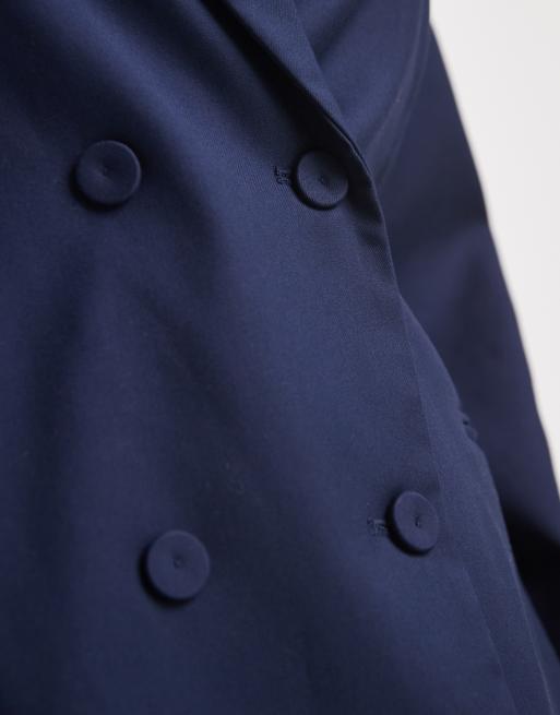 Vero Moda Curve blazer ajusté croisé coordonné bleu marine, 3 de 4