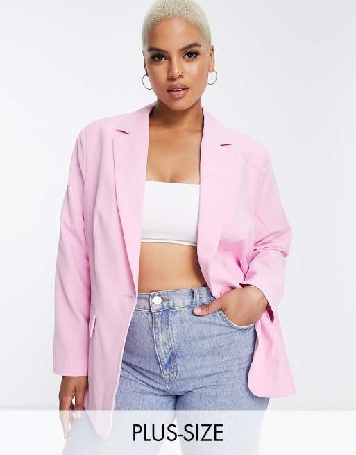 Vero Moda Curve - Blazer de tailleur ajusté - Rose