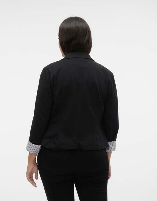 Vero Moda Curve blazer in black, 2 of 6