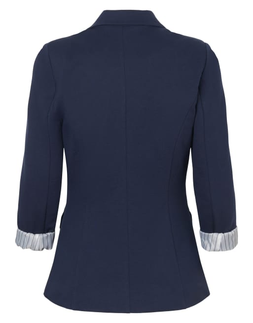 Vero Moda Curve Blazer in navy blazer, 6 of 6