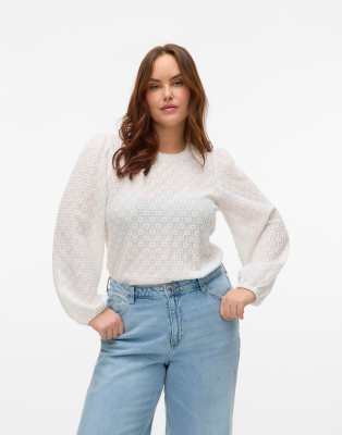 Vero Moda Curve - Bluse in Schneeweiß