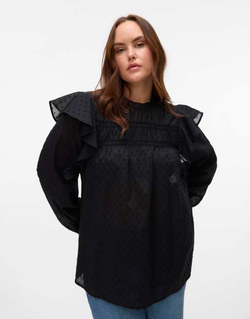 Vero Moda Curve – Bluse in Schwarz