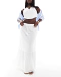 [Vero Moda Curve] Vero Moda Curve boho maxi skirt in white 46 Snow white