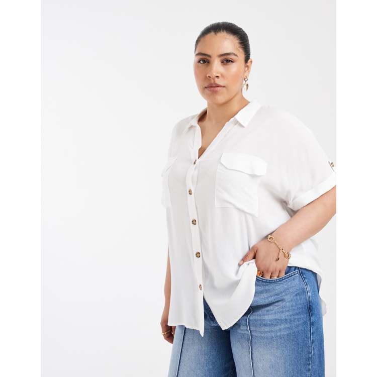VERO MODA Vmreba Wide Top Wvn Ga Camicia a Maniche Corte, Terra di Siena bruciata, L Donna