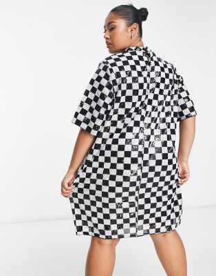 Vero Moda Curve Checkerboard Sequin Mini Dress In Multi