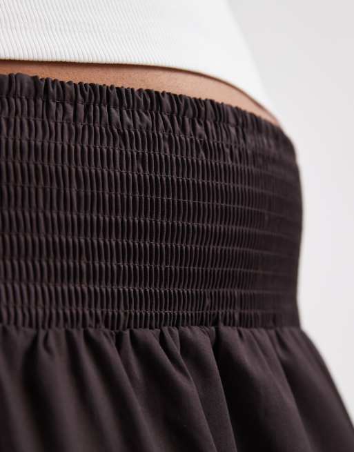 Vero Moda Curve - Chokoladebrun lagdelt boho-maxinederdel med rynket talje, 5 af 5