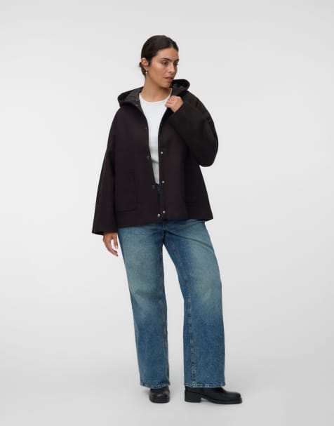 Vero Moda Curve Coat in chocolate torte - view 1