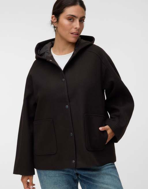 Vero Moda Curve Coat in chocolate torte, 3 of 5