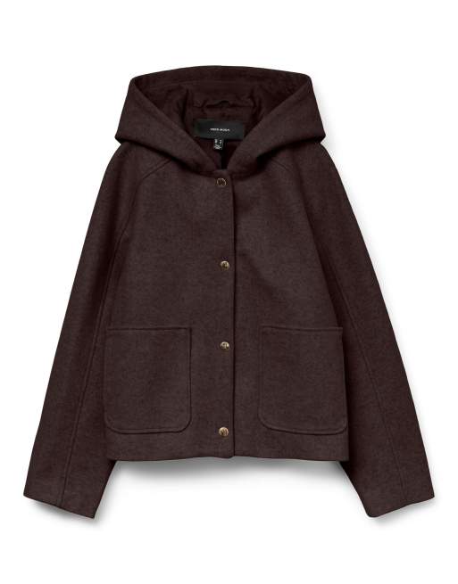 Vero Moda Curve Coat in chocolate torte, 5 of 5