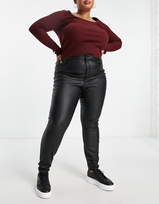 Plus size best sale skinny black trousers