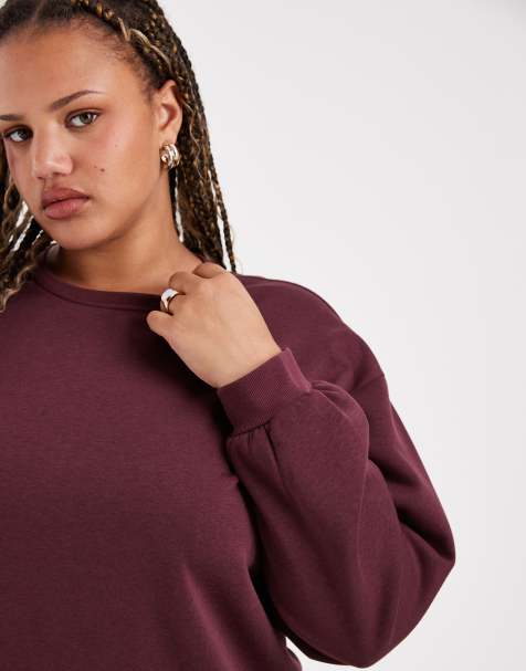 Vero Moda Curve - conjunto de sudadera holgada extragrande en burdeos - view 1