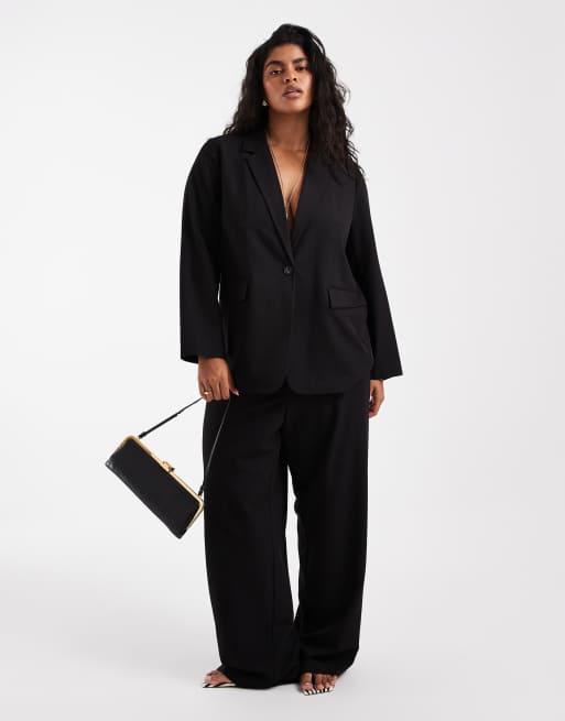 Vero Moda Curve - Coordinato sartoriale oversize nero
