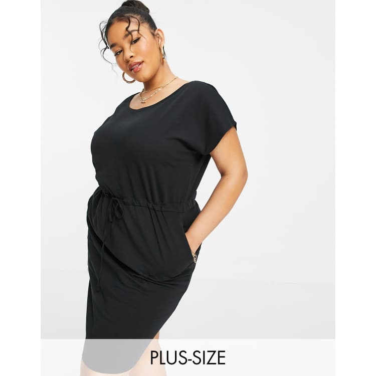 drawstring waist t shirt dress Ynynloco Women V Neck Short Sleeve Drawstring Waist Dress Casual Loose Fit T-Shirt Dress with Pockets, Women's, Size: XL