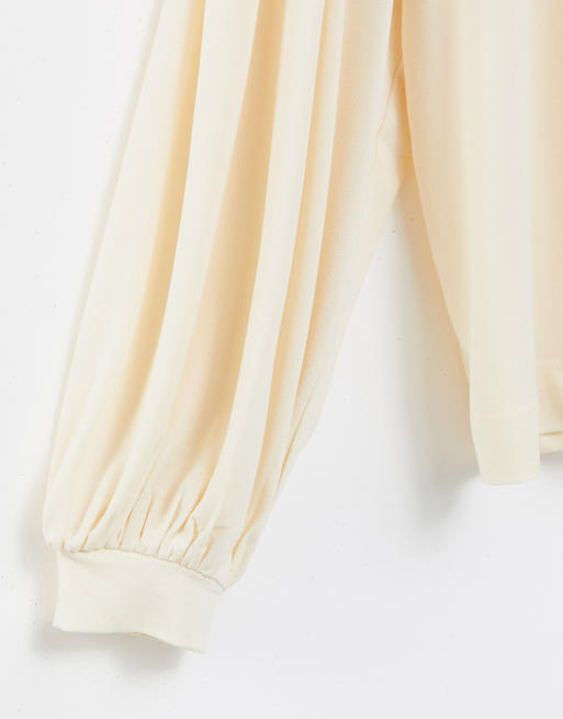 Vero Moda Curve - Cremefarvet sweatshirt med voluminøse ærmer, 4 af 4