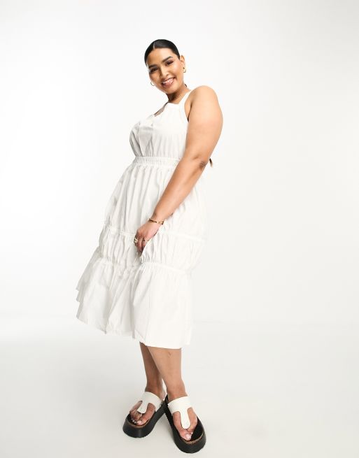 Vero Moda Curve cross maxi dress in white | ASOS