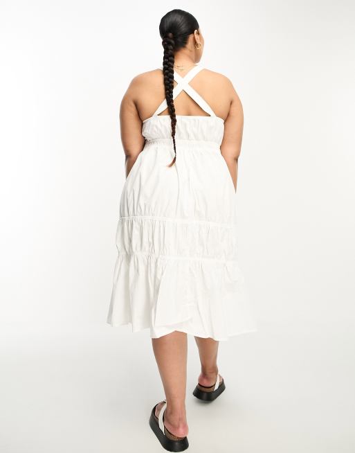 Vero Moda Curve cross maxi dress in white | ASOS