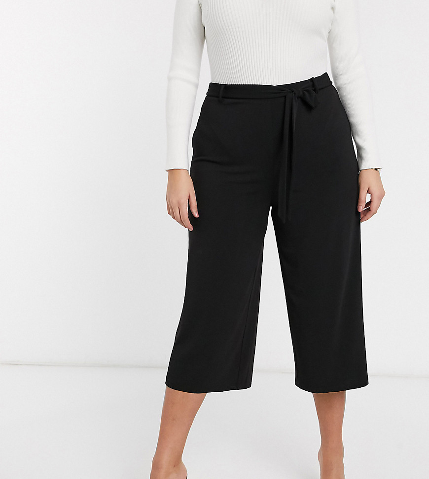 Vero Moda Curve - Culottes met gestrikte taille in zwart