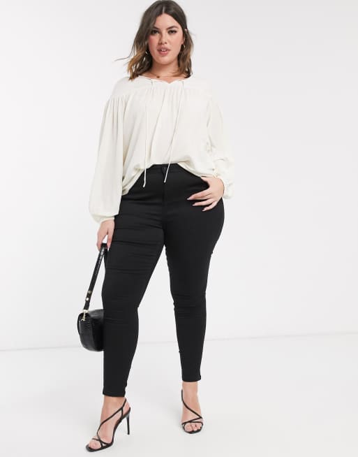 Vero Moda Curve – Czarne obcisłe jeansy, 4 z 4