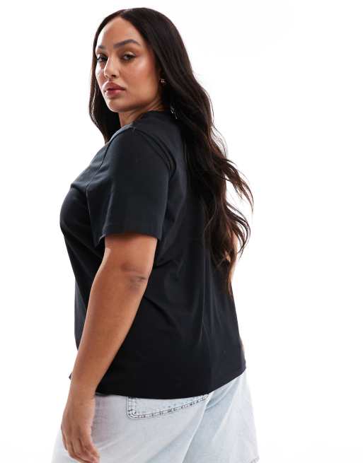 Vero Moda Curve – Czarny T-shirt, 4 z 4