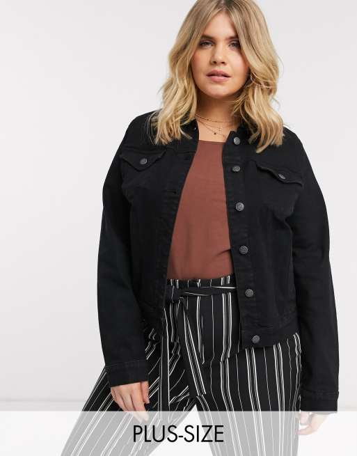 Vero Moda Curve denim jacket in black ASOS
