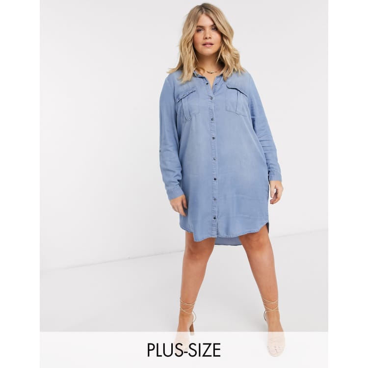 Vero moda cheap denim shirt dress