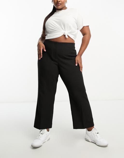 Vero Moda Curve – Dopasowane czarne spodnie z prostymi nogawkami