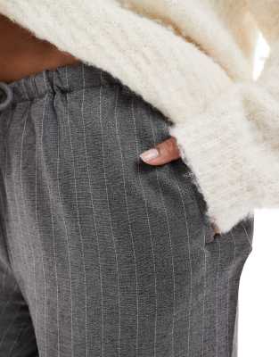 Vero Moda Curve Drawstring Waist Wide Leg Dad Pants In Gray