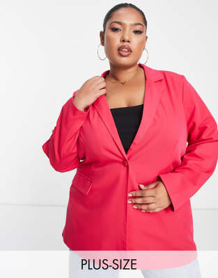 Vero Moda Curve - Figurbetonter Blazer in Rosa